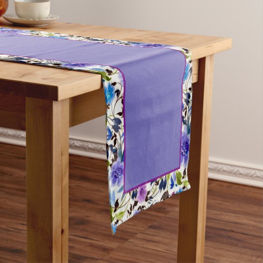 Purple and blue floral medium table runner ショートテーブルランナー (インサイチュ)