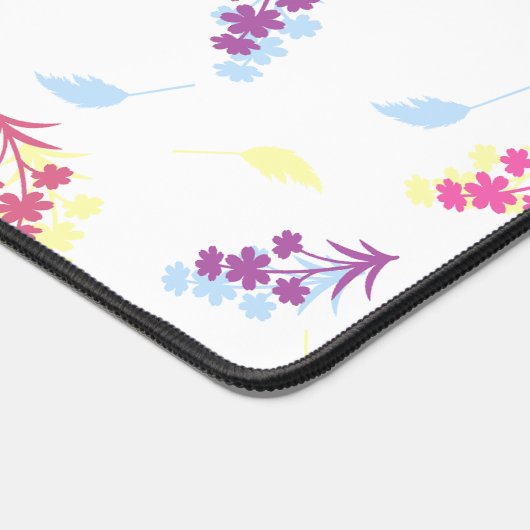 Purple and Blue Flowers Seamless Pattern – Elegant デスクマット (コーナー)