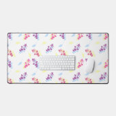 Purple and Blue Flowers Seamless Pattern – Elegant デスクマット (キーボード&マウス)