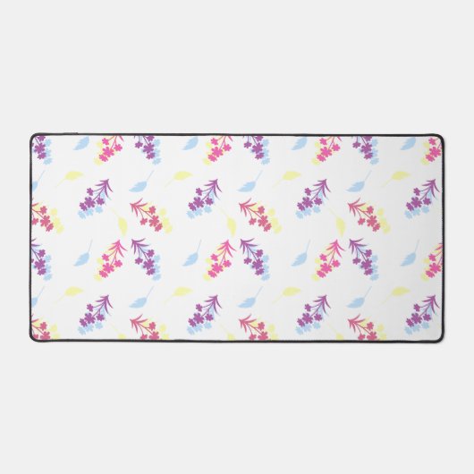 Purple and Blue Flowers Seamless Pattern – Elegant デスクマット (正面)