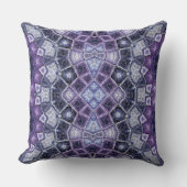 Purple and Blue Geometric Kaleidoscope Pattern クッション (正面)