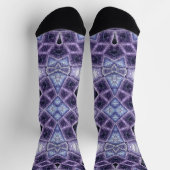 Purple and Blue Geometric Kaleidoscope Pattern ソックス (上部)