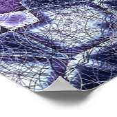 Purple and Blue Geometric Kaleidoscope Pattern ポスター (角)