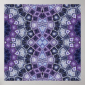 Purple and Blue Geometric Kaleidoscope Pattern ポスター (正面)