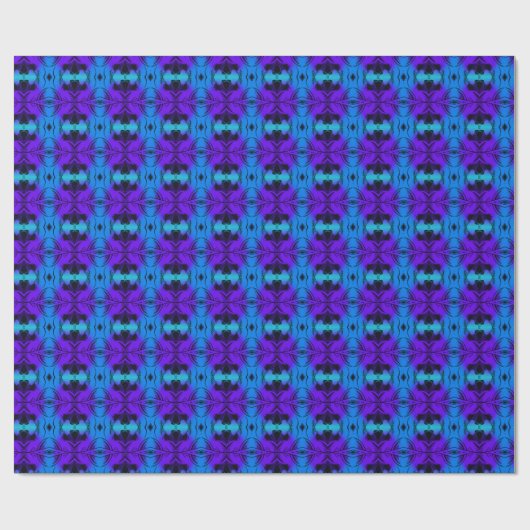 Purple and blue Kaleidoscope Fractal Pattern ラッピングペーパー (フラット)