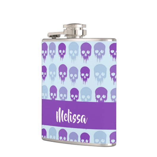 Purple and blue melting skulls pattern フラスク (左)