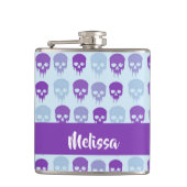 Purple and blue melting skulls pattern フラスク (正面)