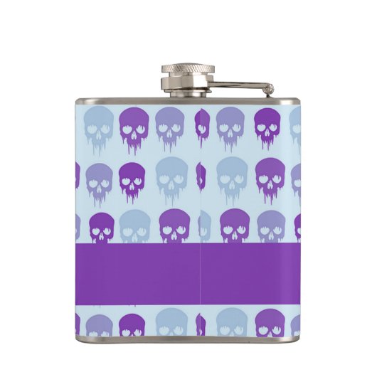 Purple and blue melting skulls pattern フラスク (裏面)