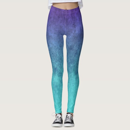 Purple And Blue Mixed Colors Leggings レギンス (正面)