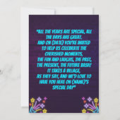 Purple and Blue Neon Glowing Birthday Party 招待状 (裏面)