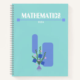 Purple and blue Notebook with geometric flowers  ノートブック