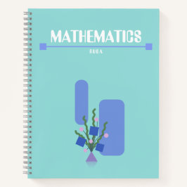 Purple and blue Notebook with geometric flowers  ノートブック