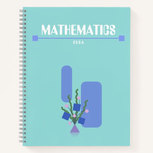 Purple and blue Notebook with geometric flowers  ノートブック (正面)