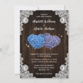 Purple and Blue Rustic Floral Wedding 招待状 (正面)