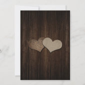 Purple and Blue Rustic Wood Floral Hearts Wedding セーブザデート (裏面)