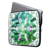 Purple and Blue Snowflakes on an Electronics Bag ラップトップスリーブ (正面左)