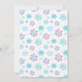 Purple and Blue Snowflakes Sweet Sixteen 招待状 (裏面)
