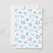 Purple and Blue Snowflakes Wedding 出欠カード (裏面)