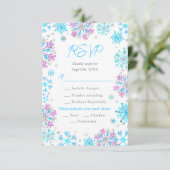 Purple and Blue Snowflakes Winter Meal Choice 出欠カード (スタンド正面)