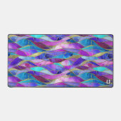 Purple and Blue Stained Glass Mosaic pattern デスクマット (正面)