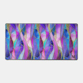 Purple and Blue Stained Glass Mosaic pattern デスクマット (正面)