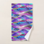 Purple and Blue Stained Glass Mosaic pattern バスタオルセット (ハンドタオル)