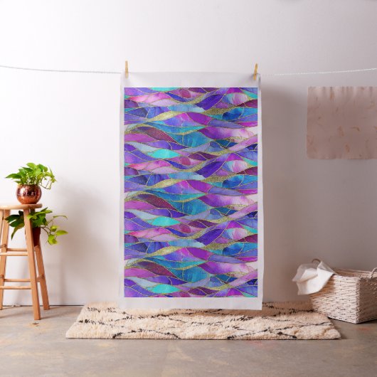 Purple and Blue Stained Glass Mosaic pattern ファブリック (インサイチュ)