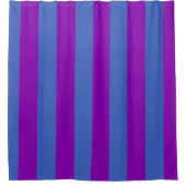 Purple and Blue Stripes シャワーカーテン (正面)