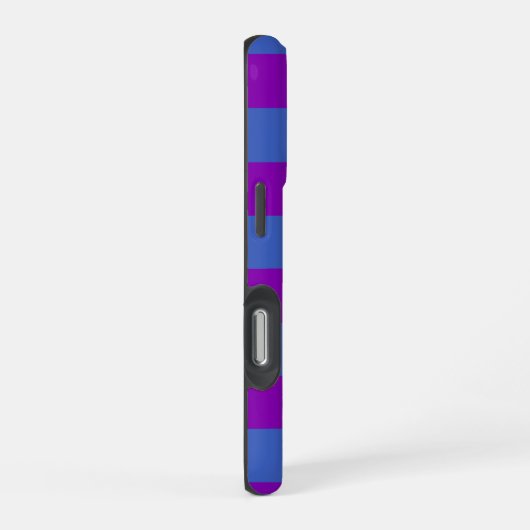 Purple and Blue Stripes iPhoneケース (右側面)