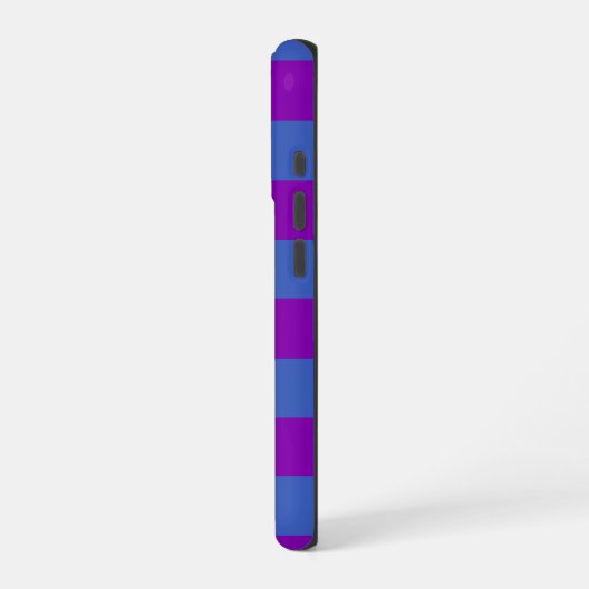 Purple and Blue Stripes iPhoneケース (左側面)