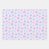 Purple and Blue Winter Snowflakes Pattern ラッピングペーパーシート (正面2)