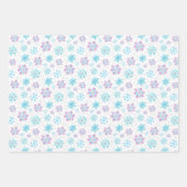 Purple and Blue Winter Snowflakes Pattern ラッピングペーパーシート (正面)