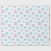 Purple and Blue Winter Snowflakes Pattern ラッピングペーパー (フラット)