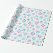Purple and Blue Winter Snowflakes Pattern ラッピングペーパー (アンロールド)