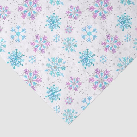 Purple and Blue Winter Snowflakes Pattern 薄葉紙 (詳細)