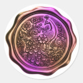 Purple and Copper Peacock Wax Look Seal ラウンドシール (正面)