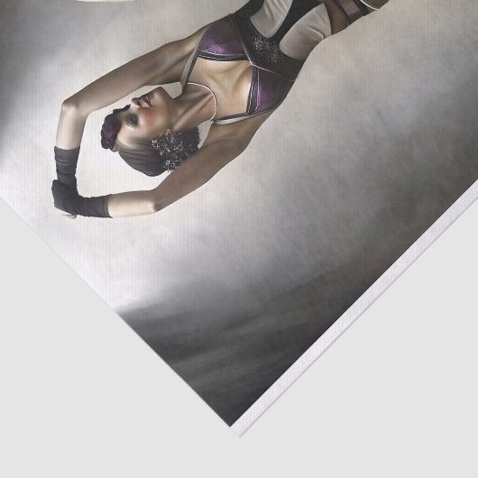 Purple and Cream Dancer in Spotlight Decouapage 薄葉紙 (詳細)