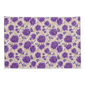 Purple and Cream Floral Pattern Pillowcases 枕カバー (裏面-右)