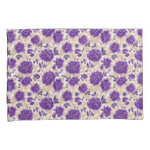 Purple and Cream Floral Pattern Pillowcases 枕カバー (正面右)