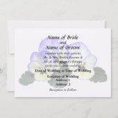 Purple and Cream Pansies 招待状 (正面)