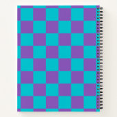 Purple and Cyan Checkerboard ノートブック (裏面)