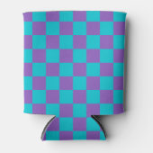 Purple and Cyan Checkerboard 缶クーラー (正面)