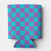 Purple and Cyan Checkerboard 缶クーラー (裏面)
