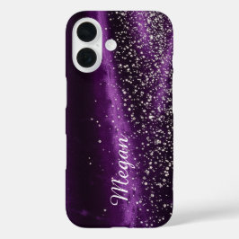 Purple and diamonds - Stunning Barely There iPhone 16ケース