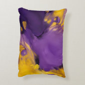 Purple and Gold Abstract アクセントクッション (裏面(縦))