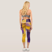 Purple and Gold Abstract カプリレギンス (裏面)