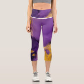 Purple and Gold Abstract カプリレギンス (正面)