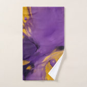 Purple and Gold Abstract バスタオルセット (ハンドタオル)
