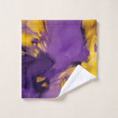Purple and Gold Abstract バスタオルセット (ウォッシュタオル)