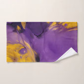 Purple and Gold Abstract バスタオルセット (ハンドタオル)